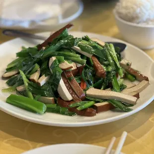 I07. Sauteed Leek with Dried Tofu