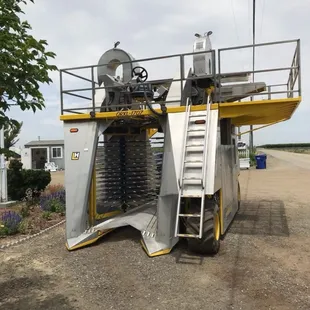 They pick by hand but also with this blueberry picker!   Really interesting how it works.
