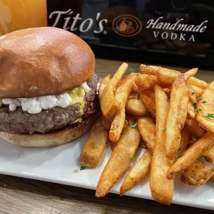 Yaar Burger with Fries.