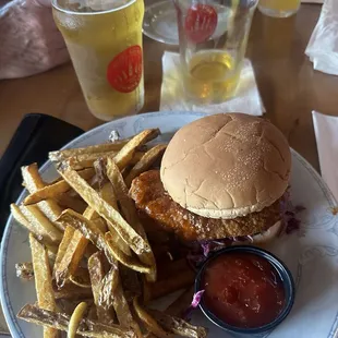 Nashville Chicken Sandwich with Fries