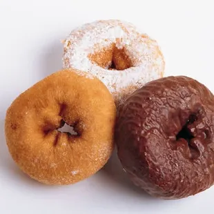 three different flavored donuts