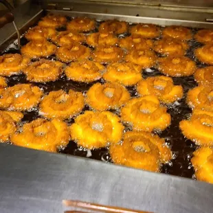 Freshly made old fashioned doughnuts