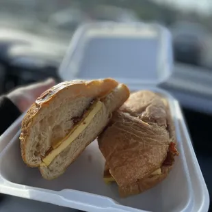 Bacon, egg, and cheese croissant