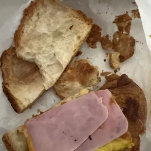 Very hard and stale croissant