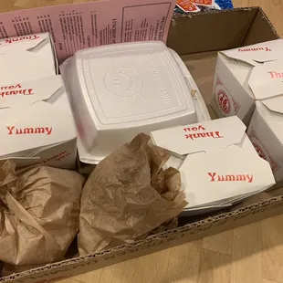 Take out meal is packed with care