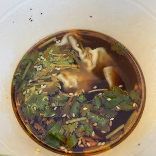 Wontons in chili oil