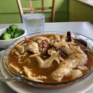 Fillets of Fish with Vegetables Soup