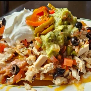 Chicken Nachos with the works!