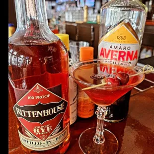 Staff cocktail pick- The Black Manhattan