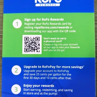 This is the back page of their RoFo Rewards Card sheet.  Photo taken September 1, 2023.