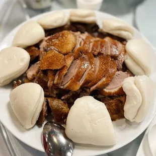 Peking duck with bao buns