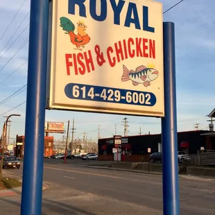 sign for royal fish and chicken