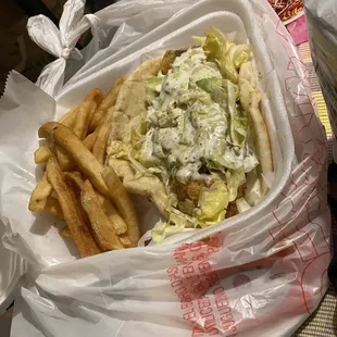 16. Fish Gyro with Fries Special
