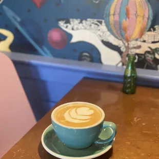 Tarra Go Go (seasonal latte) with Lady Go Go espresso, milk, and tarragon simple syrup