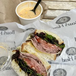 1/2 Half Sandwich and Small Soup of the Day (corn chowder)