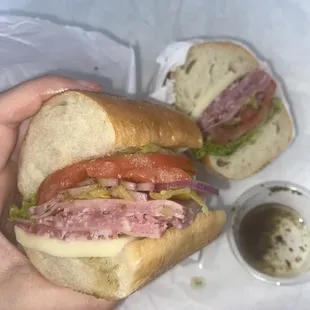 Half cold Italian (asked for dressing on the side)