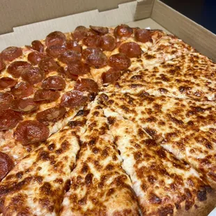 Half cheese &amp; pepperoni