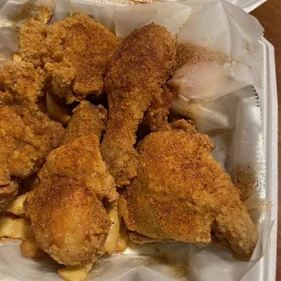 The roll is under paper on the top right.