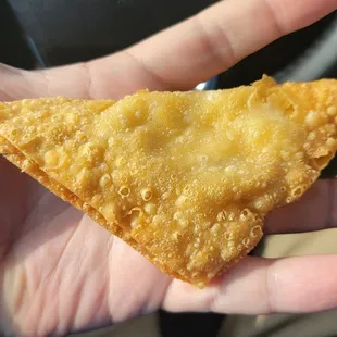 Crab Rangoon the length of an adult male's hand