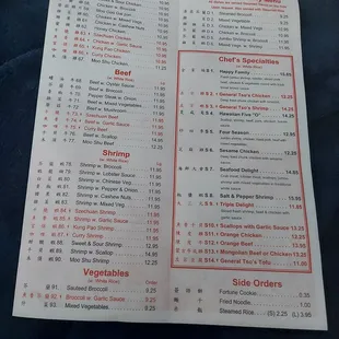Pages 3 and 4 of new menu