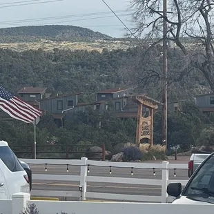 View of cabins from the Whitewater Grill across the road.