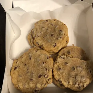 a box of chocolate chip cookies