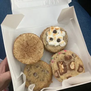 Snickerdoodle, smores, chocolate chip, PMS and birthday cake