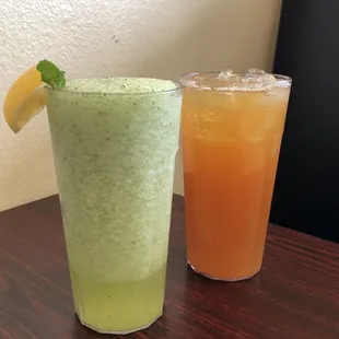 Mint- Lemonade with fresh mint and a Lebanese tea. No pine nuts.