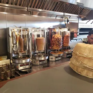 Lamb and other meats rack cooking.
