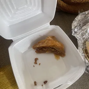 ordered baklava for $5.95 and this is what I received, good but very small portion