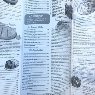 a menu for lunch specials