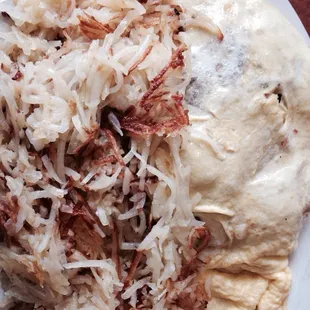 Corned Beef &amp; Swiss Omelette w/Grilled Onion &amp; Hashbrowns!