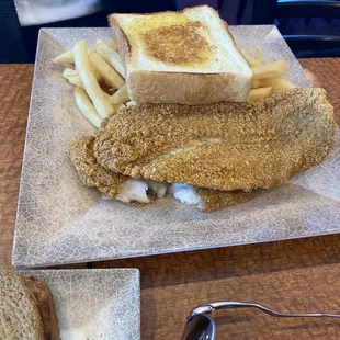 Catfish,  fries and Texas toast
