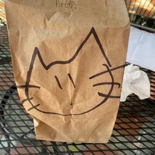 They wrapped my leftovers to to, and draw a kitty face on the bag!