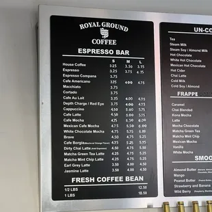 Drink Menu (September 7, 2024)