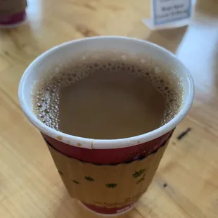 Regular Coffee with 1/2 &amp; 1/2, a very good brew