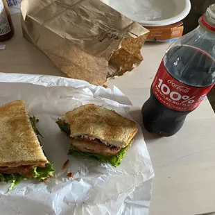 BLT and 20oz Coke. $17.65 after tax. You kidding me?!