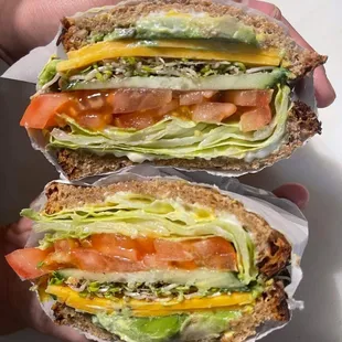 Veggie sandwich with cheese