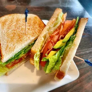 BLT + Avocado on Sourdough Bread $10.75