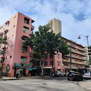 The view from the corner of Uluniu Avenue and Kuhio Avenue
