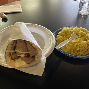 two plates of food on a table