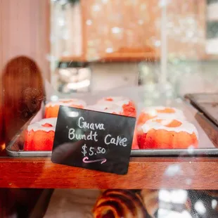 a variety of pastries on display