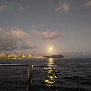 View of Diamond Head at night