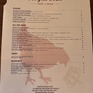 Menu from May 2021