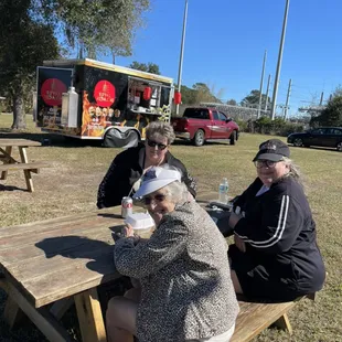 Outdoor seating is available, enjoy the foods and nice weather!!