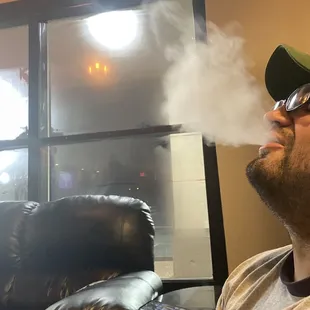  man smoking a cigarette