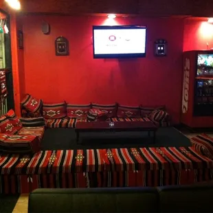 Take your shoes off and get comfy laying around on this area