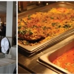 a buffet and a restaurant