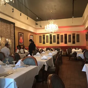The seating towards the back.