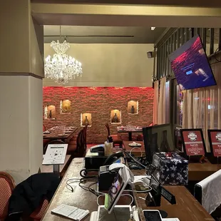 the dining area of a hotel
